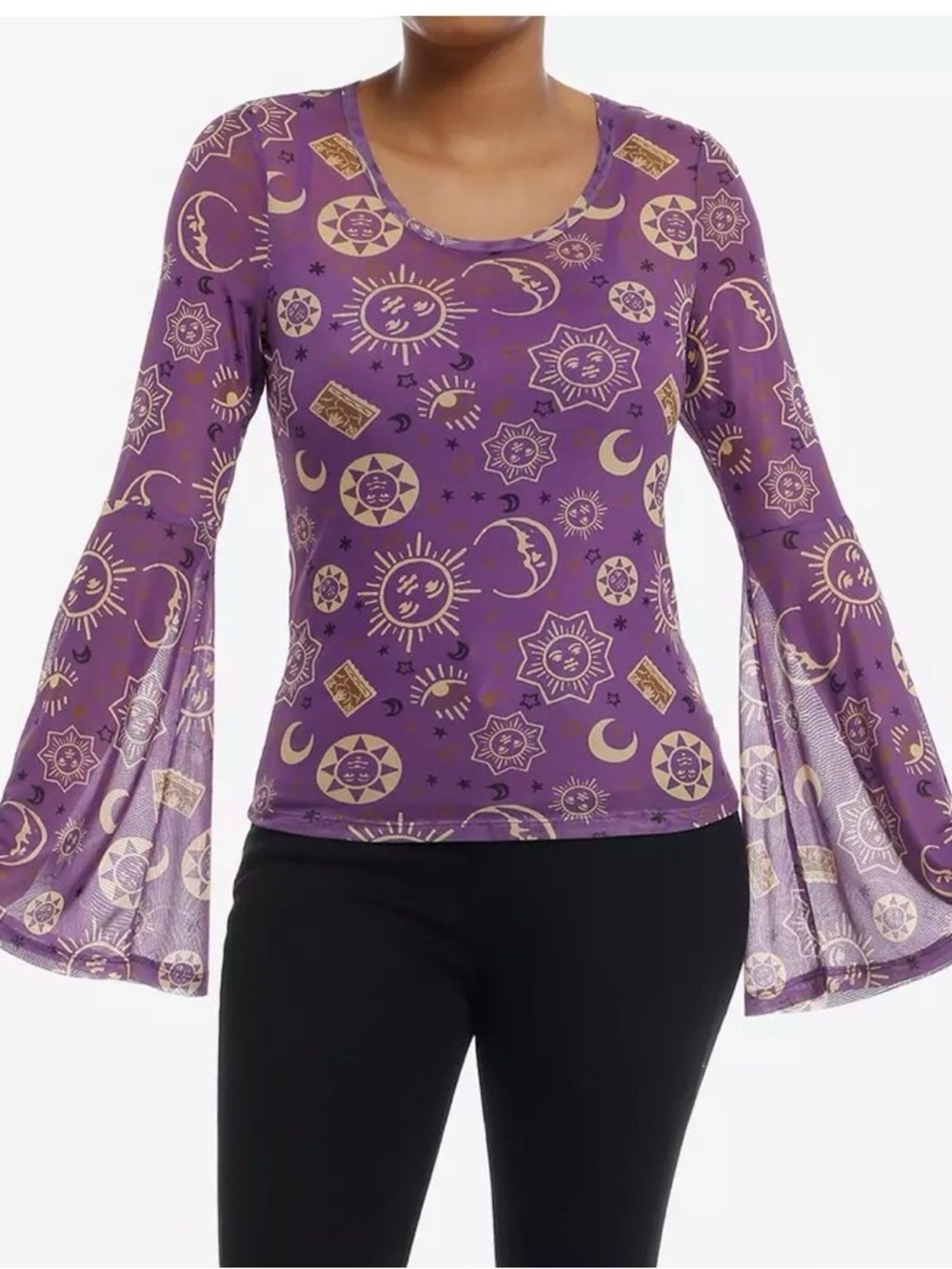 Her Universe Disney Hocus Pocus Celestial Mesh Girls Long-Sleeve Top